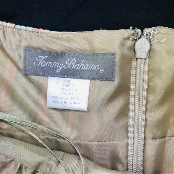 Tommy Bahaha Silk Neutral Striped Halter Dress - Picture 11 of 14